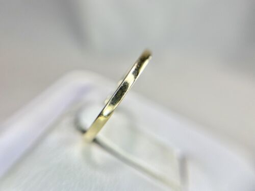 Vintage Magnolia 10k Yellow Gold Classic Thin Wedding Band Stack Ring