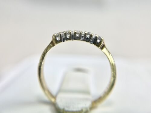 Vintage 14k Yellow Gold Round Single Cut Diamond Small Wedding Band Ring