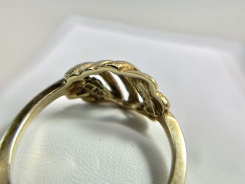 Vintage Estate 10k Yellow Gold Designer Signed Crossover Bypass Ring