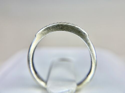 10k White Gold Designer Natural Round Diamond Small Wedding Band Stack Ring