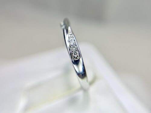 10k White Gold Designer Round Natural Round Wedding Band Stack Ring