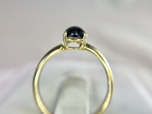 Vintage 14k Yellow Gold Natural Round Polished Black Onyx Solitaire Ring