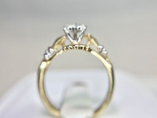 Vintage 10k Yellow Gold Natural Round Diamond Irish Claddagh Ring