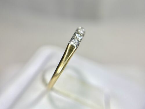 Vintage Art Deco 14k Yellow Gold Round Single Cut Diamond Wedding Band Ring