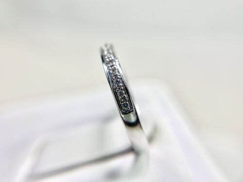 14k White Gold Natural Round Brilliant Diamond Classic Wedding Band Ring