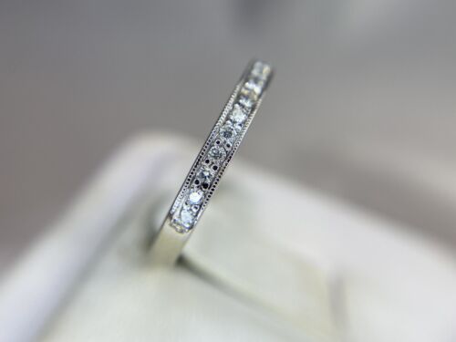 14k White Gold Natural Round Brilliant Diamond Wedding Band Stack Ring 1/4 TCW 