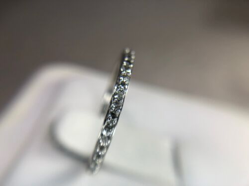 14k White Gold Round Single Cut Diamond Wedding Band Stack Ring 1/4 ct