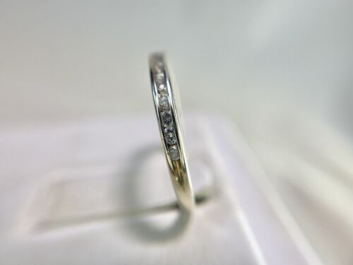 10k White Gold Round Brilliant Natural Diamond Channel Set Wedding Band Ring