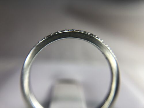 10k White Gold Round Brilliant Natural Diamond Wedding Band Ring 1/5 ct