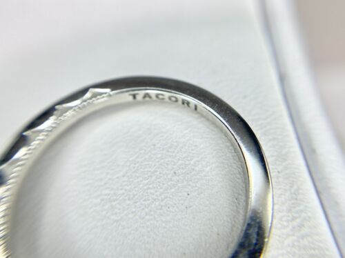 Platinum Signed Tacori Lab Grown Certified Princess Cut Diamond Engagement Ring