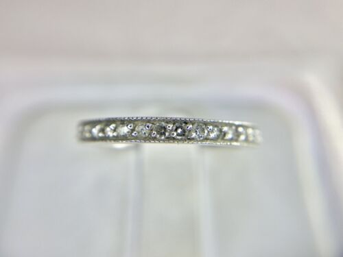 14k White Gold Natural Round Brilliant Diamond Wedding Band Stack Ring 1/3 TCW 