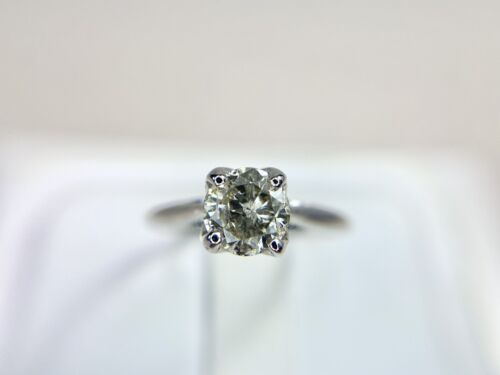 14k White Gold Designer Natural Round Brilliant Diamond Engagement Ring