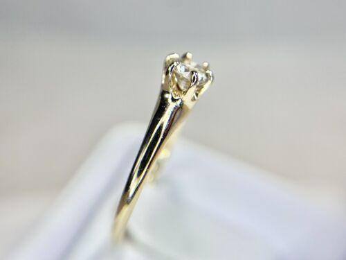 Vintage Art Deco 14k Yellow Gold Natural Round Diamond Buttercup Engagement Ring