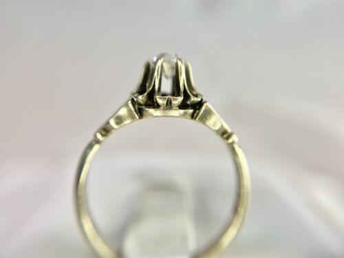 Vintage Art Deco 14k Yellow Gold Old European Diamond Solitaire Engagement Ring