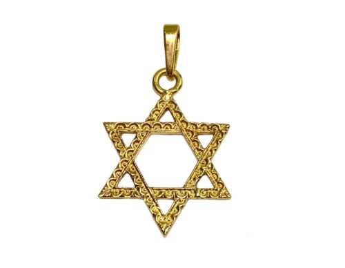 Vintage 14k Yellow Gold Jewish Star of David Pendant