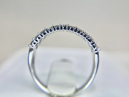 18k White Gold Natural Round Brilliant Diamond Statement Three Row Band Ring