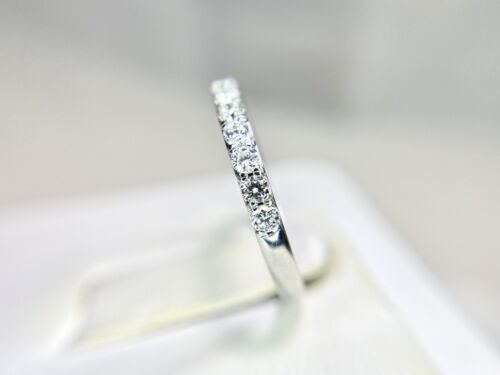 14k White Gold Natural Round Brilliant Diamond Wedding Band Ring