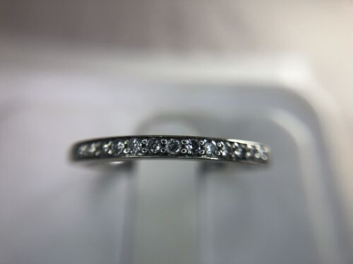 10k White Gold Round Brilliant Natural Diamond Wedding Band Ring 1/5 ct