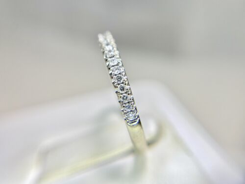 14k White Gold Natural Round Brilliant Diamond Wedding Band Ring