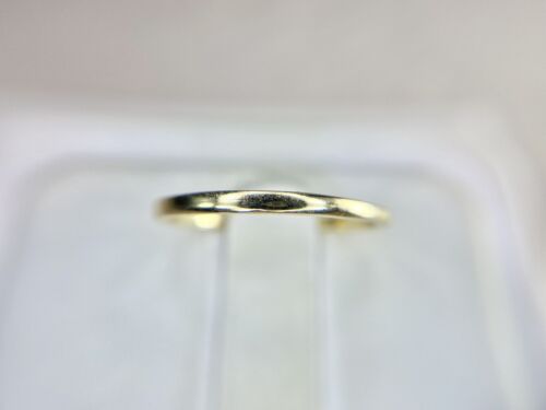 Vintage Magnolia 10k Yellow Gold Classic Thin Wedding Band Stack Ring