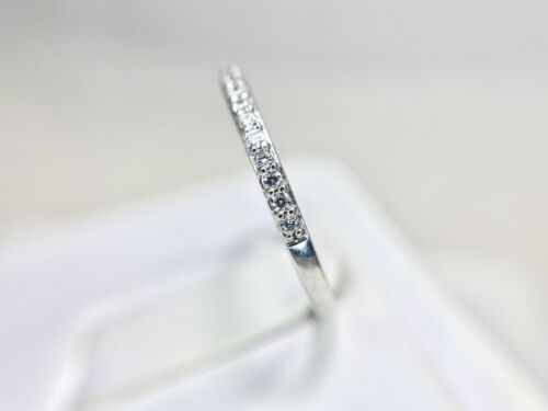 14k White Gold Natural Round Brilliant Diamond Wedding Band Stack Ring 1/4 TCW 