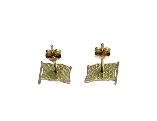 Vintage 14k Yellow Gold American Flag Stud Earrings