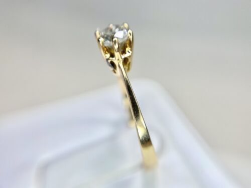 Vintage 18k Yellow Gold Natural Round Brown Diamond Solitaire Engagement Ring