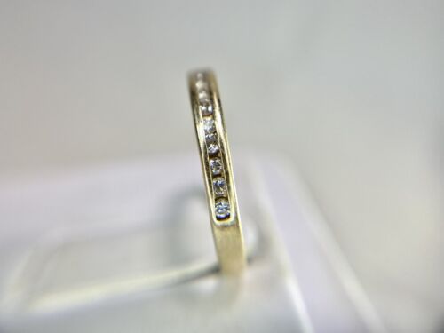 14k Yellow Gold Round Brilliant Natural Diamond Channel Set Wedding Band Ring