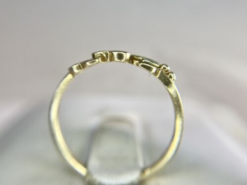 Vintage 10k Yellow Black Hills Gold Designer Double Heart Small Cocktail Ring