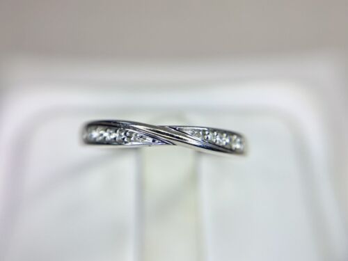 10k White Gold Designer Round Natural Round Wedding Band Stack Ring