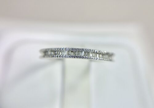 10k White Gold Natural Baguette Cut Diamond Channel Set Wedding Band Ring