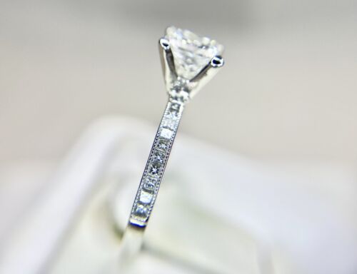 Platinum Signed Tacori Lab Grown Certified Princess Cut Diamond Engagement Ring