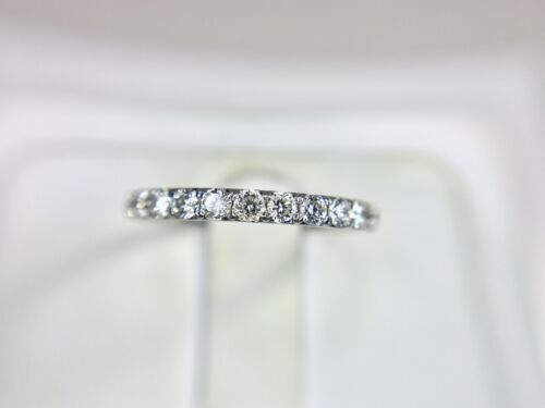 14k White Gold Natural Round Brilliant Diamond Wedding Band Ring