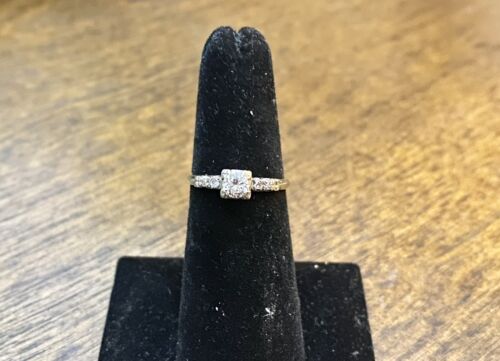 Vintage Art Deco 18k White Gold Natural Old Cut Round Diamond Engagement Ring