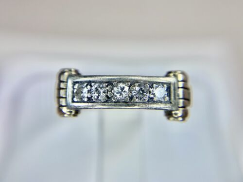 Art Deco 14k Yellow Gold Natural Round Old European Diamond Classic Band Ring