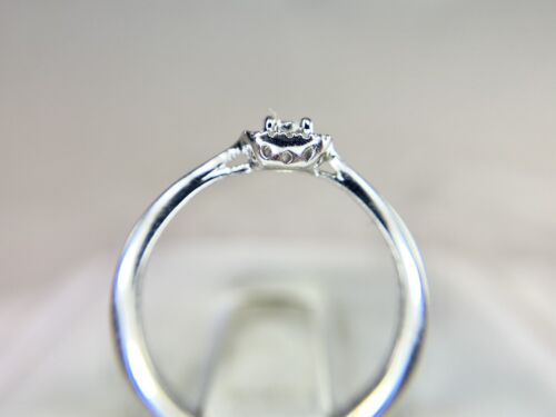 10k White Gold Designer Natural Round Diamond Square Halo Small Engagement Ring