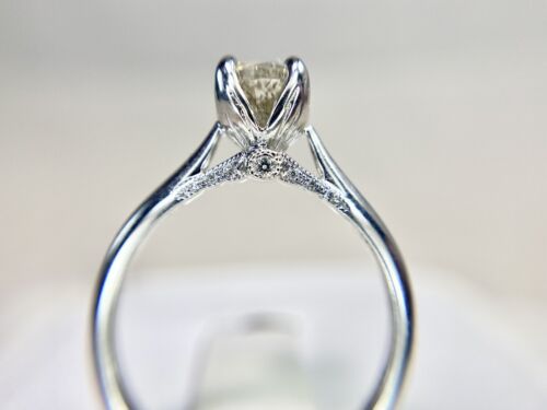 14k White Gold Designer Natural Round Brilliant Diamond Engagement Ring