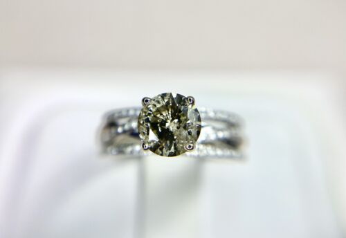 10k White Gold Helzberg Round Brilliant Natural Diamond Engagement Ring Set