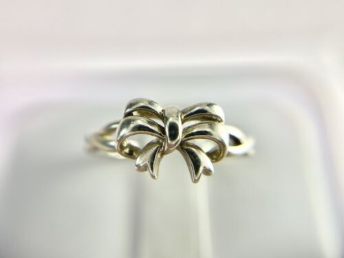 Vintage Antique Designer 14k White Gold Hand Crafted Ribbon Ring