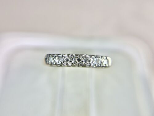 Vintage 14k Yellow Gold Natural Round Single Cut Diamond Wedding Band Ring