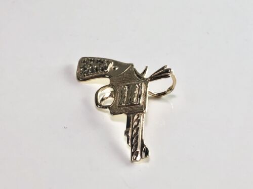 Vintage 14k Yellow Gold Gun Revolver Pendant