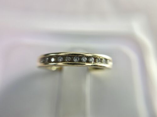 Estate 10k Yellow Gold Natural Round Diamond Channel Set Wedding Band Ring