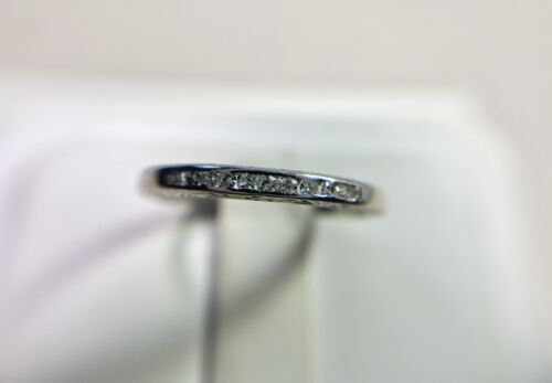 Vintage Art Deco Platinum Round Diamond Engraved Wedding Band Ring