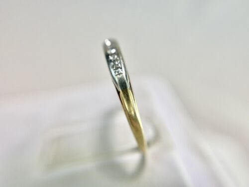 Vintage 14k Yellow Gold Natural Round Single Cut Diamond Wedding Band Ring