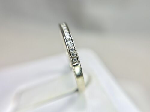 14k White Gold Natural Round Brilliant Diamond Wedding Band Ring