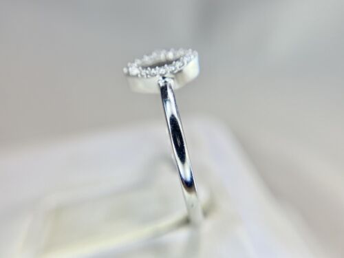 10k White Gold Designer Natural Round Brilliant Diamond Marquise Shape Pave Ring