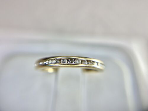 14k Yellow Gold Round Brilliant Natural Diamond Channel Set Wedding Band Ring