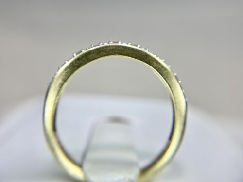 Vintage 10k Yellow Gold Natural Round Diamond Wedding Band Stack Ring