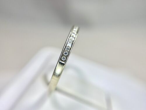 14k White Gold Natural Round Brilliant Diamond Wedding Band Ring