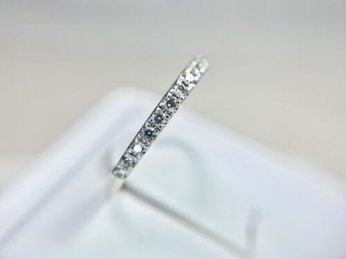 10k White Gold Natural Round Brilliant Diamond Wedding Band Stack Ring